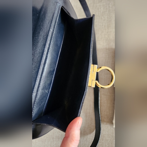 Salvatore Ferragamo Vintage Black Satchel with Gold Accents - Picture 13 of 16